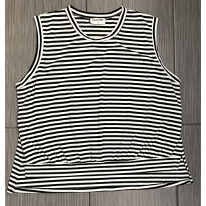 LNA Clothing Black/White Striped Sleeveless T-shirt Size Large Laid Back Luxury